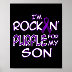 Epilepsy Awareness Rockin' Purple Ribbon For My So Poster