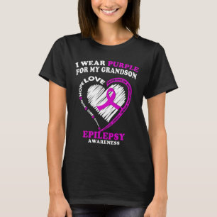 Epilepsy Awareness S - I Wear Purple For My Grands T-Shirt