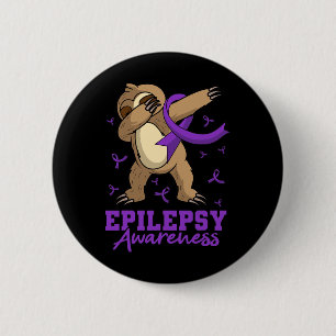 Epilepsy Awareness Sloth Dabbing Epileptic Epileps 6 Cm Round Badge