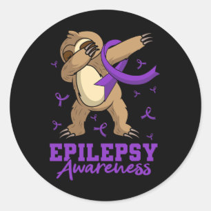 Epilepsy Awareness Sloth Dabbing Epileptic Epileps Classic Round Sticker