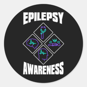 Epilepsy Awareness Specialise Epileptic Warrior Su Classic Round Sticker