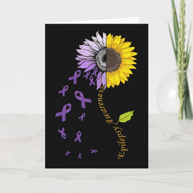 Epilepsy Awareness Sunflower  Card (Front)