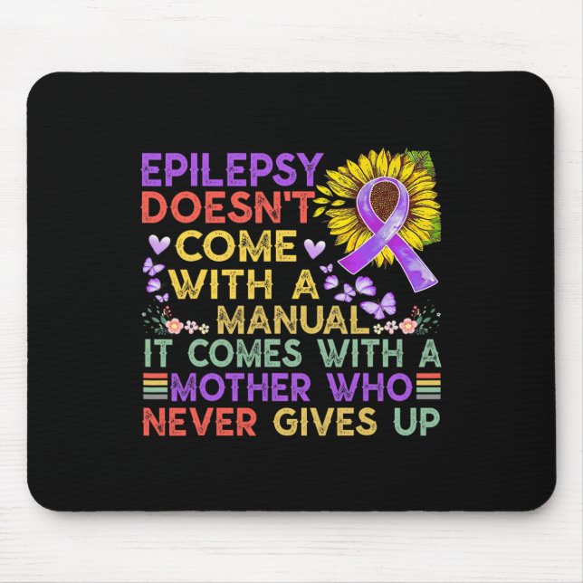 Epilepsy awareness sunflower  warrior purple vinta mouse pad (Front)