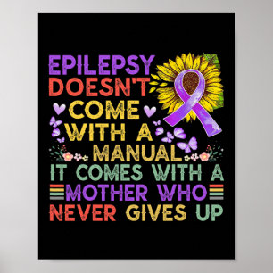 Epilepsy awareness sunflower warrior purple vinta poster