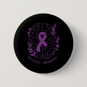 Epilepsy Awareness Support Epilepsy Purple Ribbon 6 Cm Round Badge