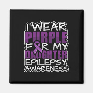 Epilepsy Awareness Support Purple Ribbon Daughter Magnet