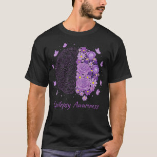 Epilepsy Awareness Support Squad Purple Brain Flow T-Shirt