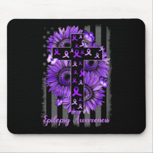 Epilepsy Awareness Supporter Warrior Sunflower Mouse Pad