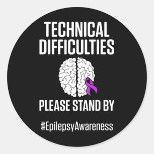 Epilepsy Awareness Technical Epileptic Warrior Sur Classic Round Sticker
