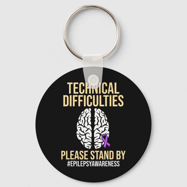 Epilepsy Awareness Technical Epileptic Warrior Sur Key Ring (Front)