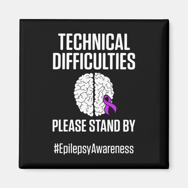 Epilepsy Awareness Technical Epileptic Warrior Sur Magnet (Front)