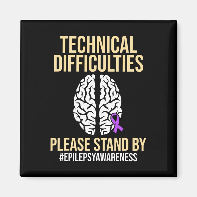 Epilepsy Awareness Technical Epileptic Warrior Sur Magnet (Front)