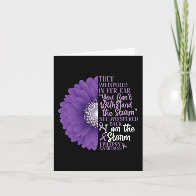 Epilepsy Awareness They Whispered In Her Ear Flowe Card (Front)
