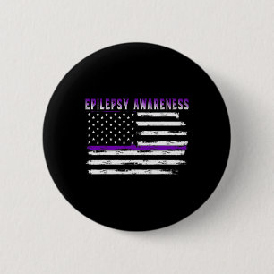 Epilepsy Awareness Usa Flag American Epilepsy Supp 6 Cm Round Badge
