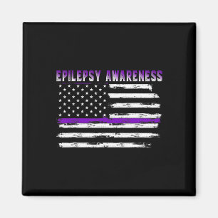 Epilepsy Awareness Usa Flag American Epilepsy Supp Magnet
