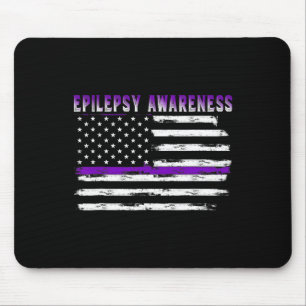 Epilepsy Awareness Usa Flag American Epilepsy Supp Mouse Pad
