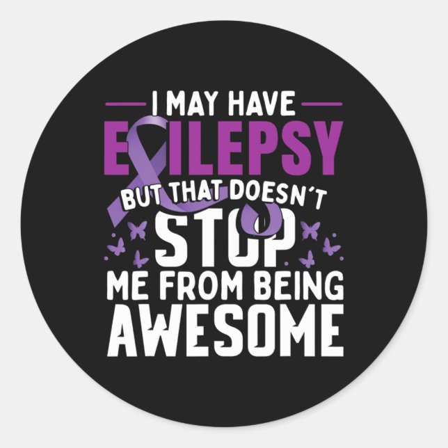 Epilepsy Awareness Warrior 1 Classic Round Sticker (Front)