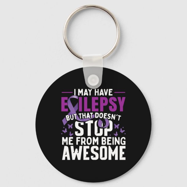 Epilepsy Awareness Warrior 1  Key Ring (Front)