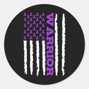Epilepsy Awareness Warrior  Classic Round Sticker