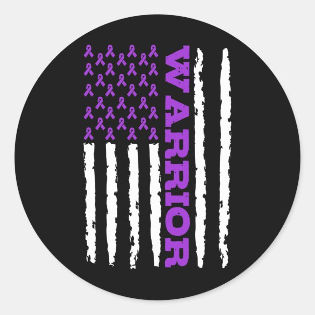 Epilepsy Awareness Warrior  Classic Round Sticker (Front)