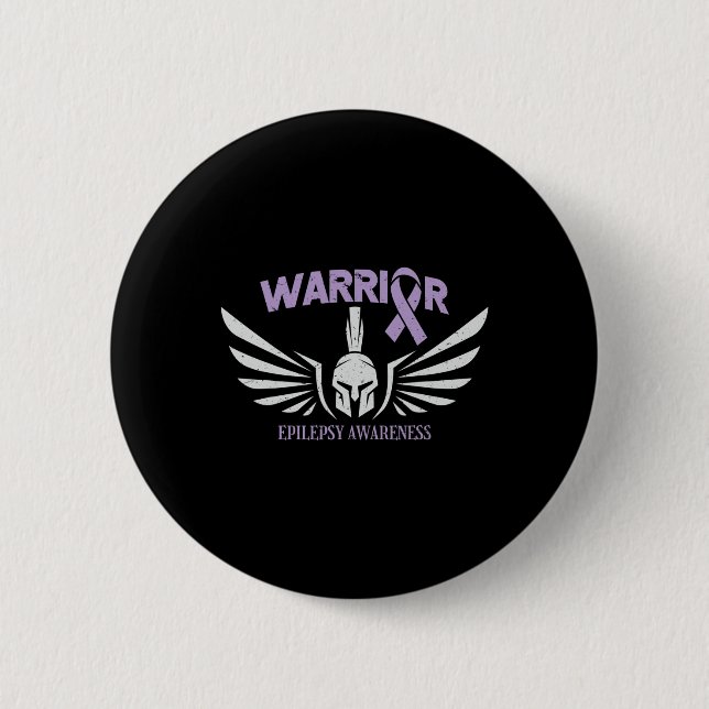 Epilepsy Awareness Warrior Ribbon  6 Cm Round Badge (Front)