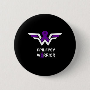 Epilepsy Awareness Warrior Support Survivor Purple 6 Cm Round Badge
