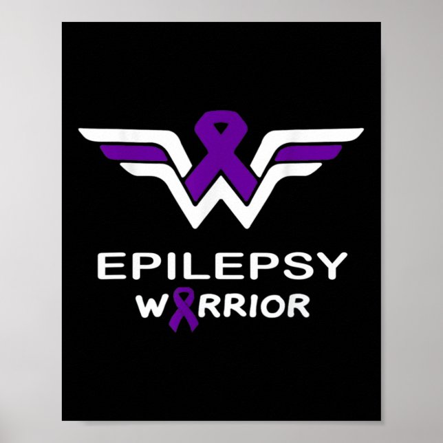 Epilepsy Awareness Warrior Support Survivor Purple Poster (Front)