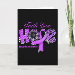 Epilepsy Awarenesshope Ribbon Sunflower Card