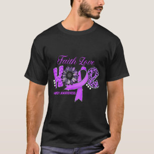 Epilepsy Awarenesshope Ribbon Sunflower  T-Shirt