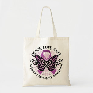 Epilepsy Butterfly Tribal Tote Bag