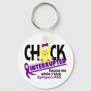 Epilepsy Chick Interrupted 2 Key Ring