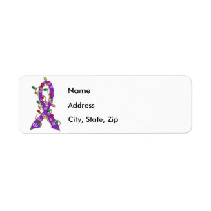 Epilepsy Christmas Lights Ribbon Return Address Label