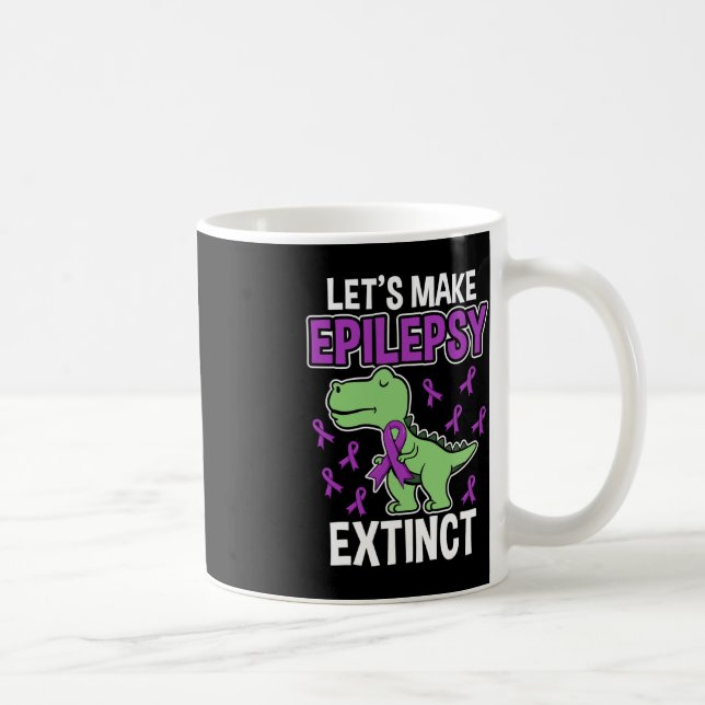 Epilepsy Extinct T-Rex Epilepsy Awareness Month Ki Coffee Mug (Right)