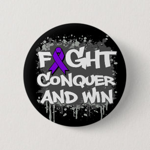 Epilepsy Fight Conquer and Win 6 Cm Round Badge