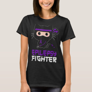 Epilepsy Fighter Ninja Kitty Cat   Epileptic Aware T-Shirt