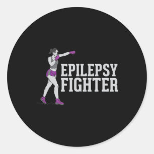 Epilepsy Fighter - Support Awareness Warrior Classic Round Sticker