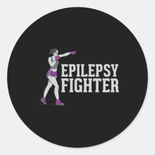 Epilepsy Fighter - Support Awareness Warrior Classic Round Sticker