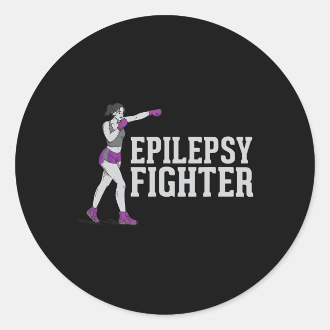 Epilepsy Fighter - Support Awareness Warrior  Classic Round Sticker (Front)