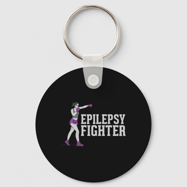 Epilepsy Fighter - Support Awareness Warrior  Key Ring (Front)