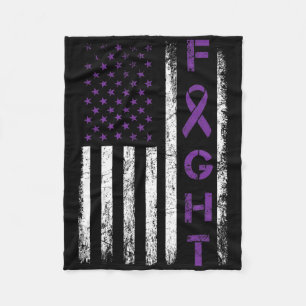 Epilepsy Fighter Usa Flag - Fight Epilepsy Awarene Fleece Blanket