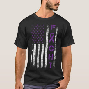 Epilepsy Fighter Usa Flag - Fight Epilepsy Awarene T-Shirt