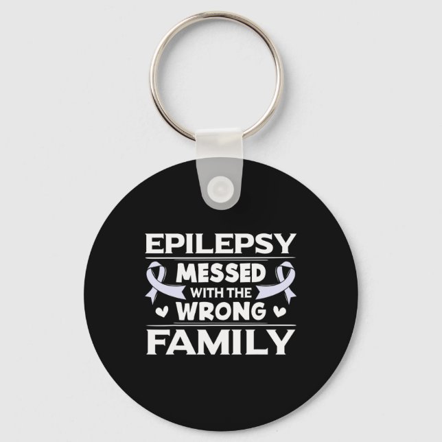Epilepsy Gift Lavender Awareness Ribbon  Key Ring (Front)