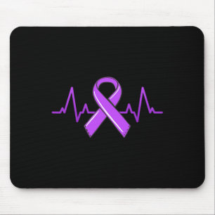 Epilepsy Heartbeat Tea Moms Purple Ribbon Awarenes Mouse Pad