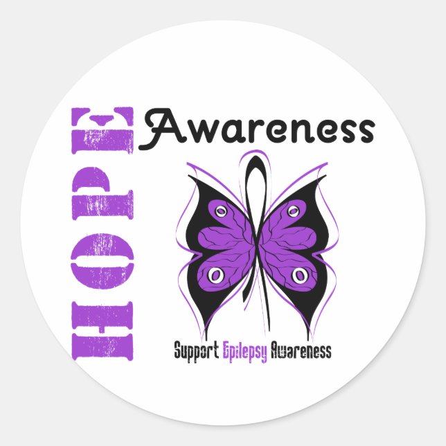 Epilepsy HOPE Awareness Classic Round Sticker (Front)