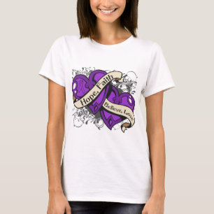 Epilepsy Hope Faith Dual Hearts T-Shirt