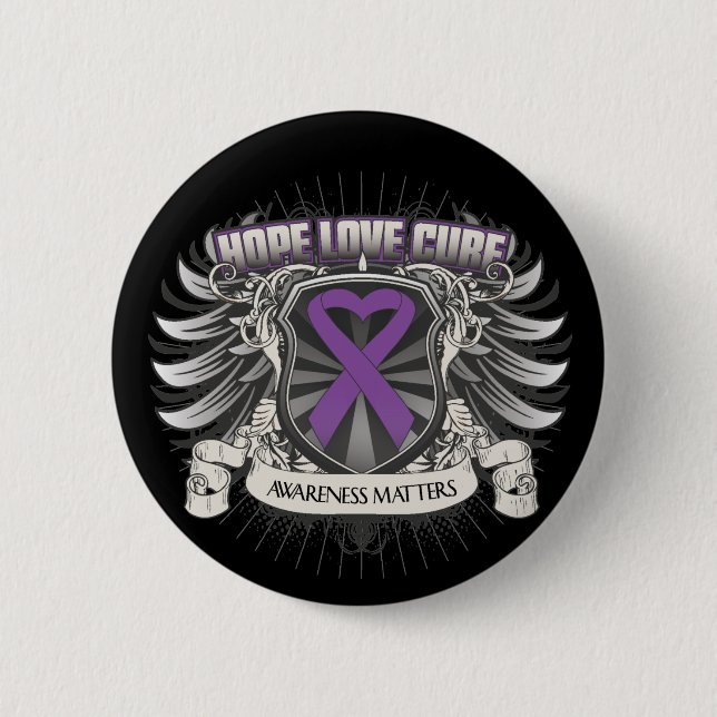 Epilepsy Hope Love Cure 6 Cm Round Badge (Front)