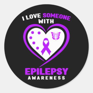 Epilepsy - I Love Someone With Epilepsy Awareness Classic Round Sticker