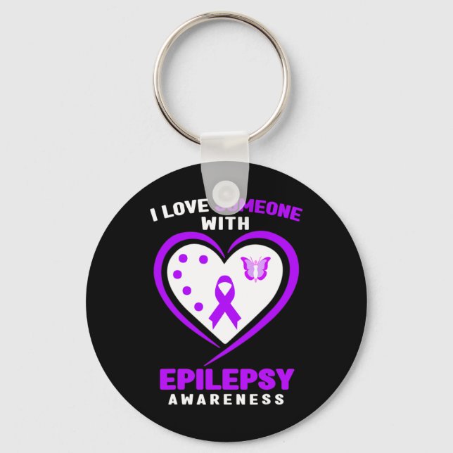 Epilepsy - I Love Someone With Epilepsy Awareness  Key Ring (Front)