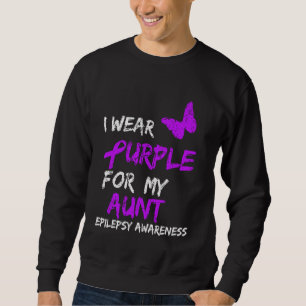 Epilepsy I Wear Purple For My Aunt Ribbon Sweatshirt