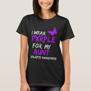 Epilepsy I Wear Purple For My Aunt Ribbon T-Shirt